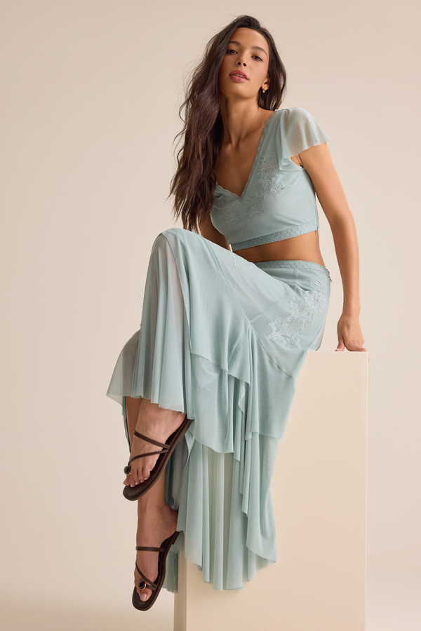 Carlin Ruffle Maxi Skirt - Altar'd State
