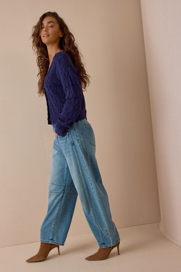 Ottiline Pointelle Button Up Cardigan Detail 3 - Altar'd State