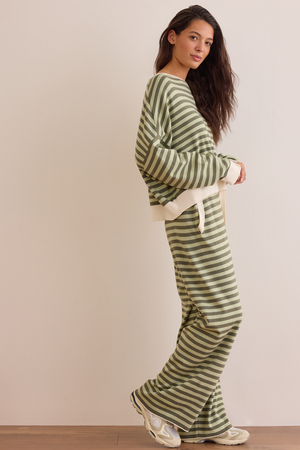 Flow Stripe Boat Neck Pullover - Altar'd State - 
