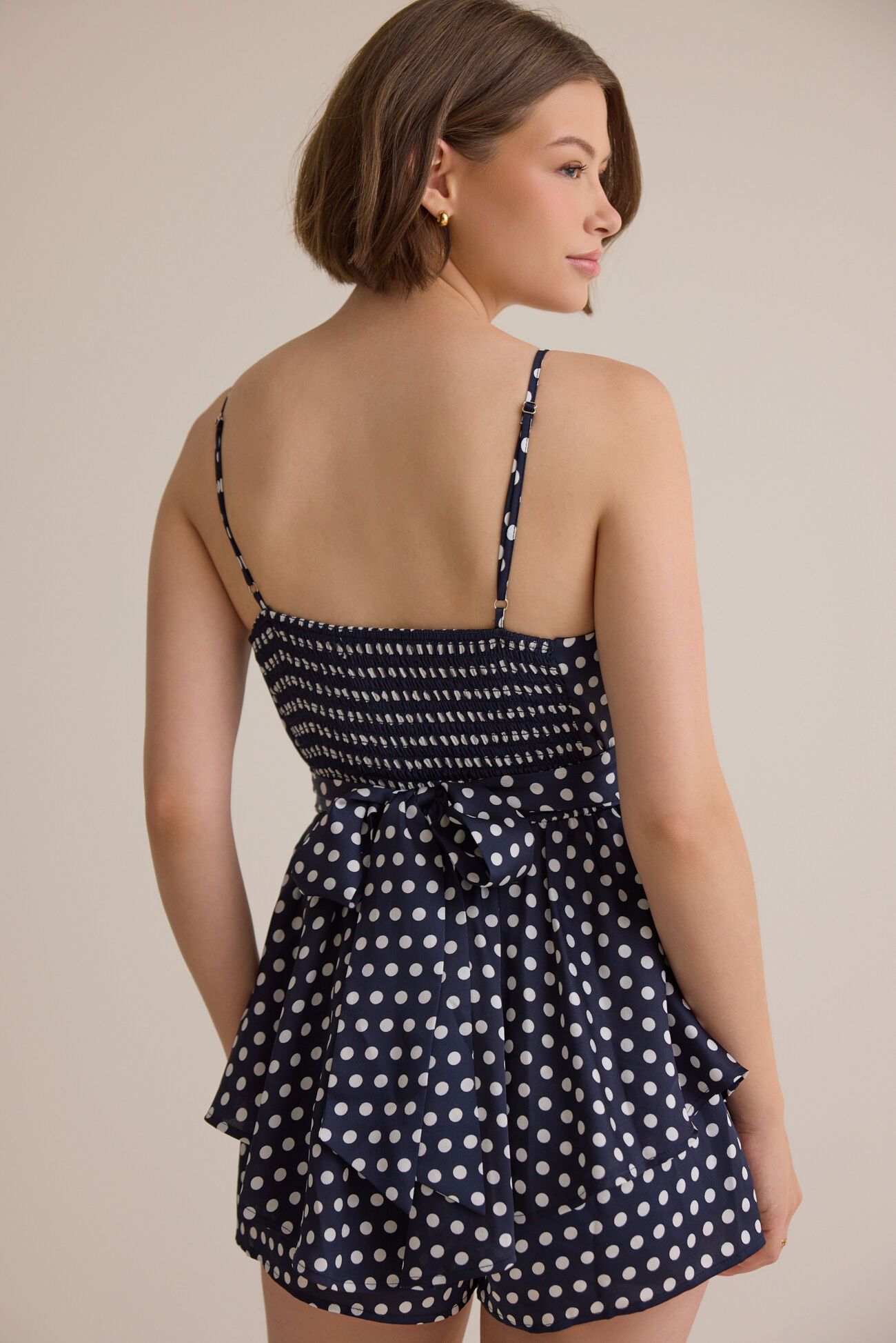 Vivian Polka Dot Double Layer Romper