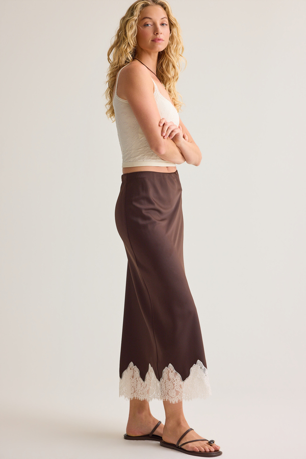 Sorella Lace Trim Maxi Skirt Detail 4 - Altar'd State
