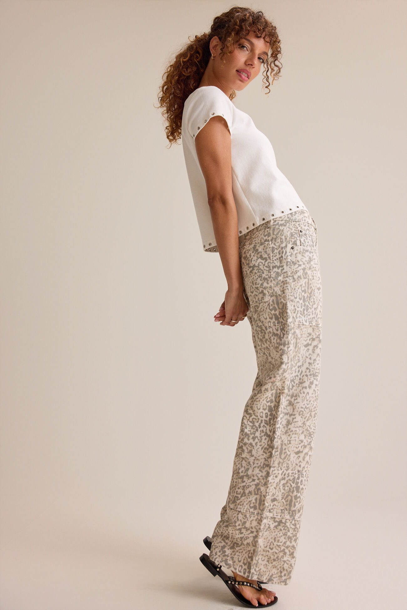 Shayleigh Leopard Barrel Pant