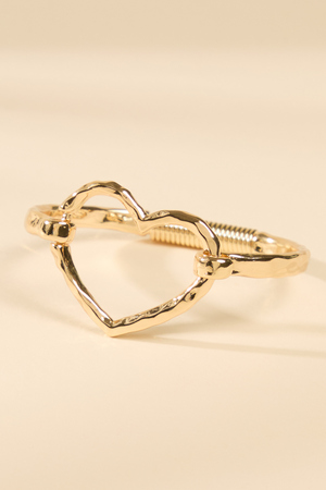Maeve Hammered Heart Bangle - Altar'd State - 