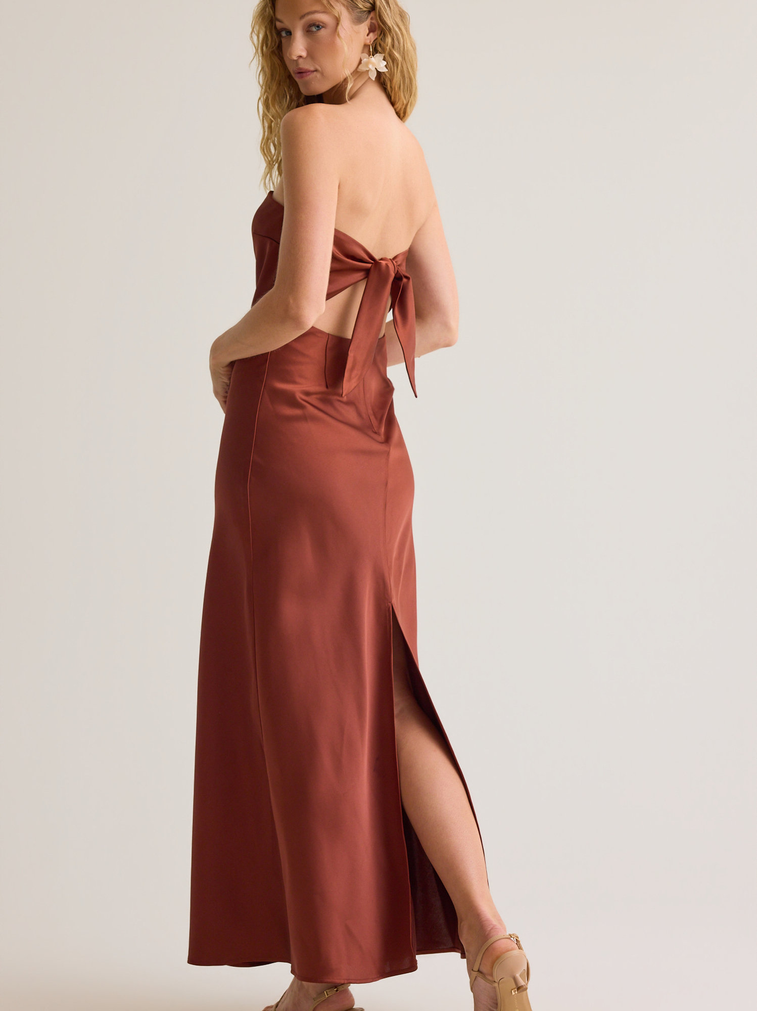 maxi copper dress Whitney Dress long - Silk - Copper