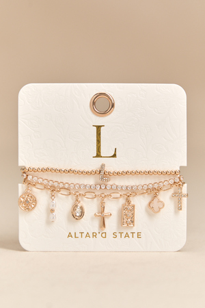 L Charm Bracelet Set - Altar'd State