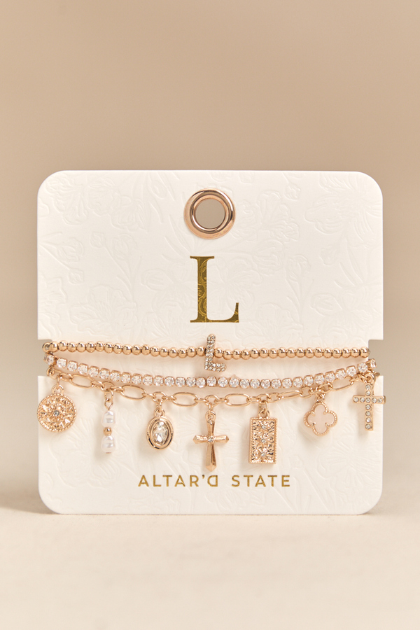 L Charm Bracelet Set - Altar'd State