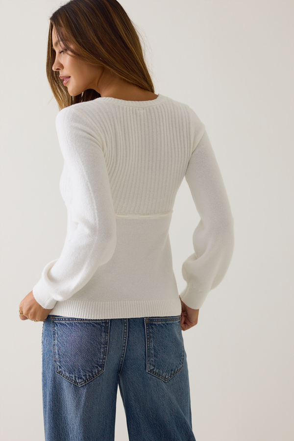 Corinna Square-Neck Babydoll Sweater Detail 5 - Altar'd State