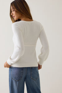 Corinna Square-Neck Babydoll Sweater Detail 5 - Altar'd State