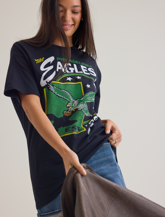 Philadelphia Eagles Oversized Graphic Tee Detail 4 - Altar'd State