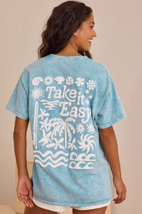 Take It Easy Graphic Tee in Blue | AS Revival