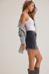 Sofia Raw Hem Mini Skirt Detail 5 - Altar'd State