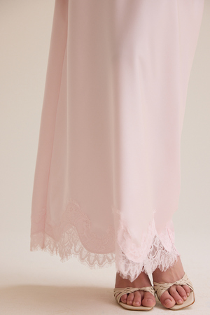 Lilou Lace Satin Midi Skirt - Altar'd State - 