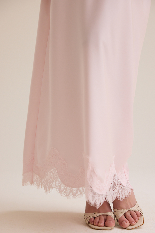 Lilou Lace Satin Midi Skirt Detail 2 - Altar'd State