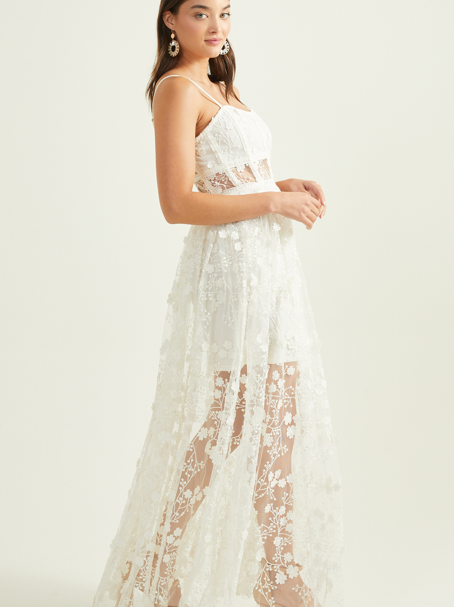Evangeline Floral Maxi Dress in Ivory Altar'd State