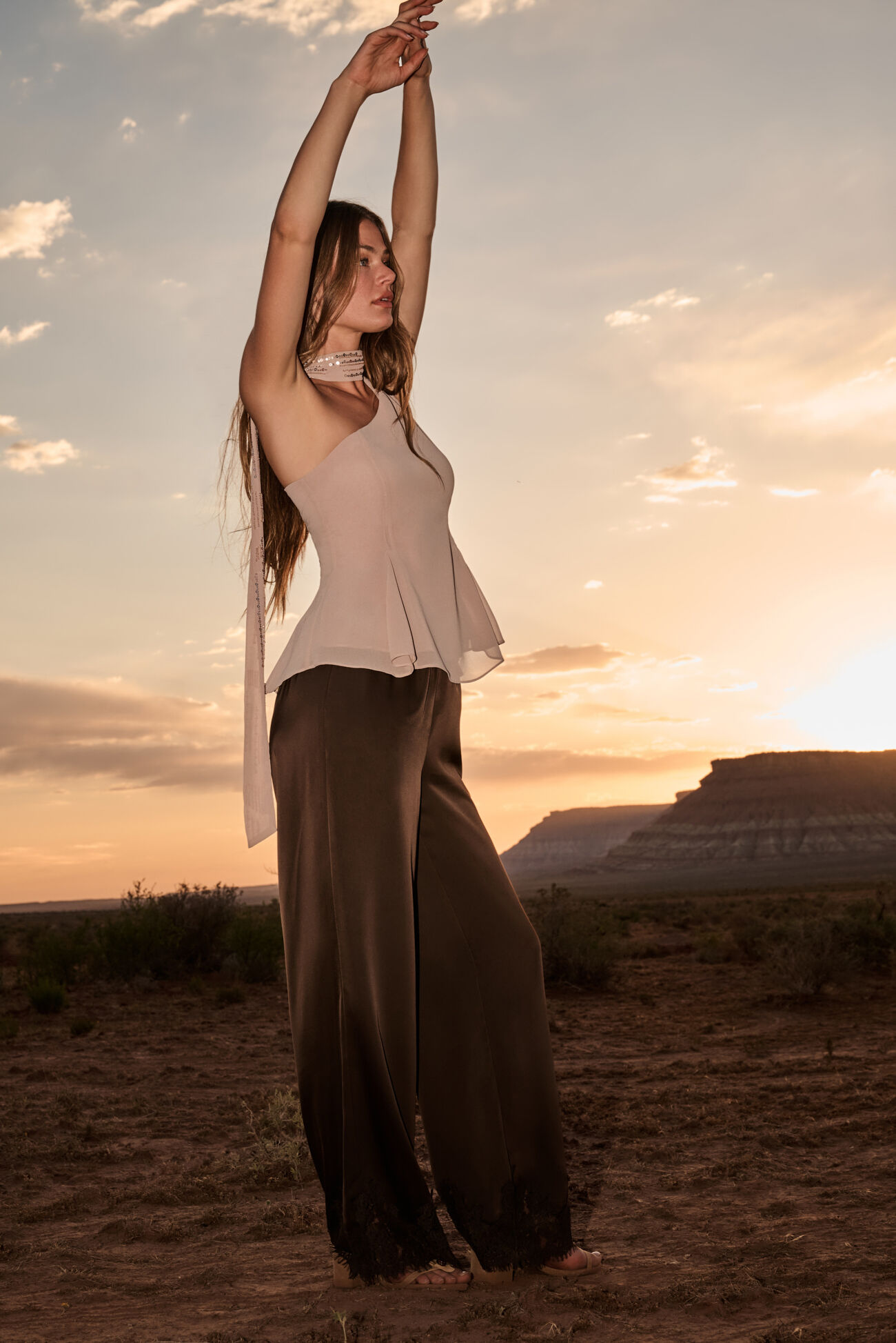 Lacy Satin Pants
