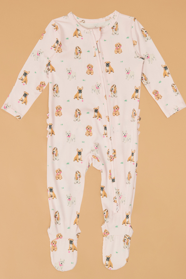 Playful Puppies Ruffle Footie - Altar'd State