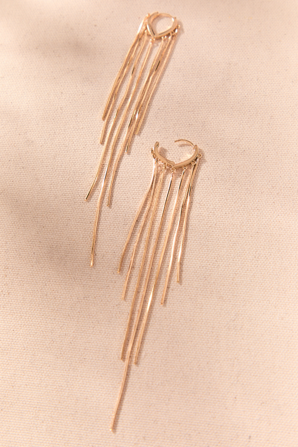 Millie Gold Droop Dangle Earrings - Altar'd State