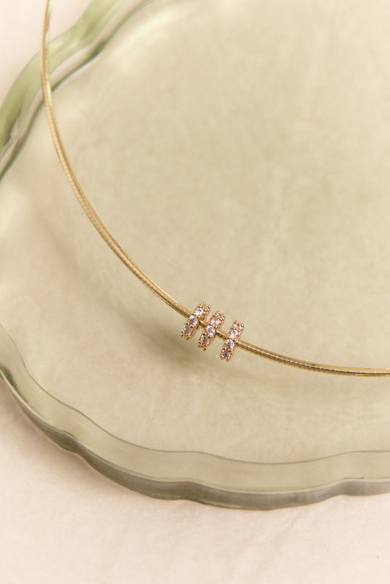 18K Gold Wire Slider Charm Necklace