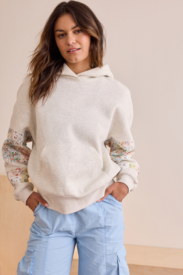 Champ Patchwork Hoodie Detail 3 - Altar'd State