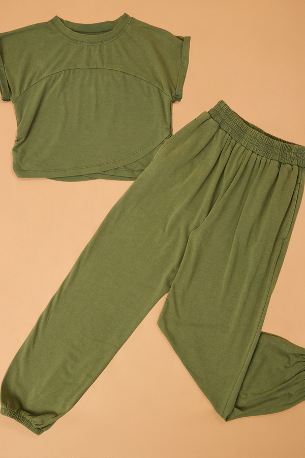 Addison Layered Tee and Jogger Set - Altar'd State