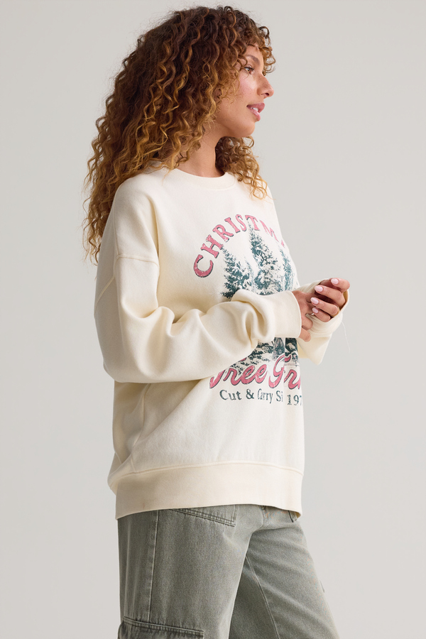 Christmas Tree Farm Graphic Sweatshirt Detail 3 - Altar'd State