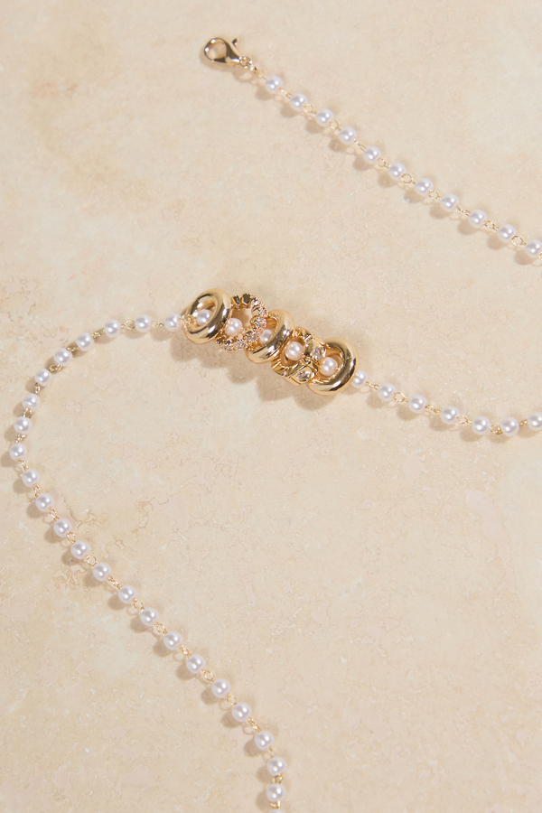 Dainty Pearl Ring Necklace - Altar'd State