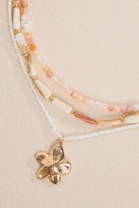 Three-Layer Hibiscus Beaded Necklace Detail 2 - Altar'd State
