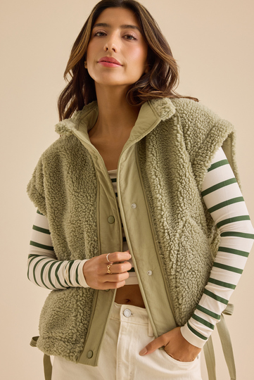 Mylah Oversized Sherpa Vest