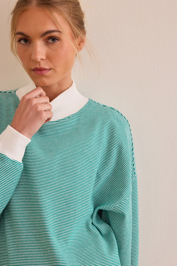 Step Out Striped Mock Neck Detail 5 - Altar'd State