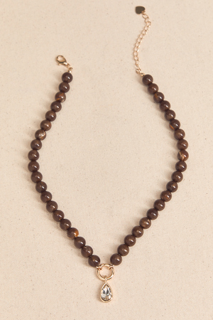 Beaded Bezel Charm Necklace - Altar'd State - 