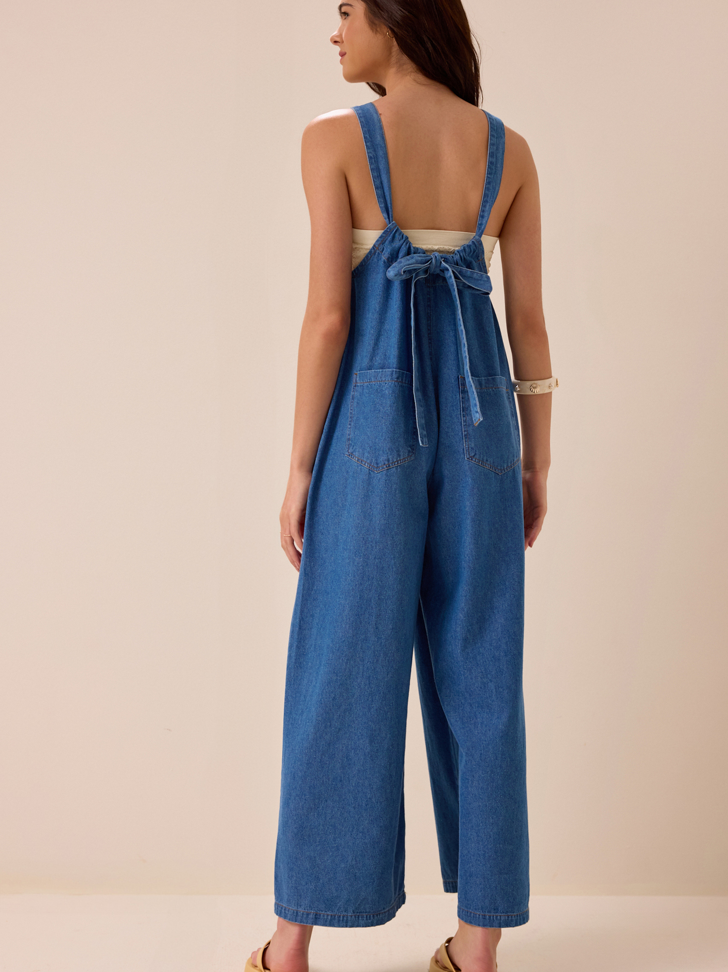 Marissa Denim Jumpsuit in Medium Blue | Altar