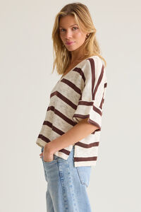 Dylan Striped V-Neck Top Detail 4 - Altar'd State