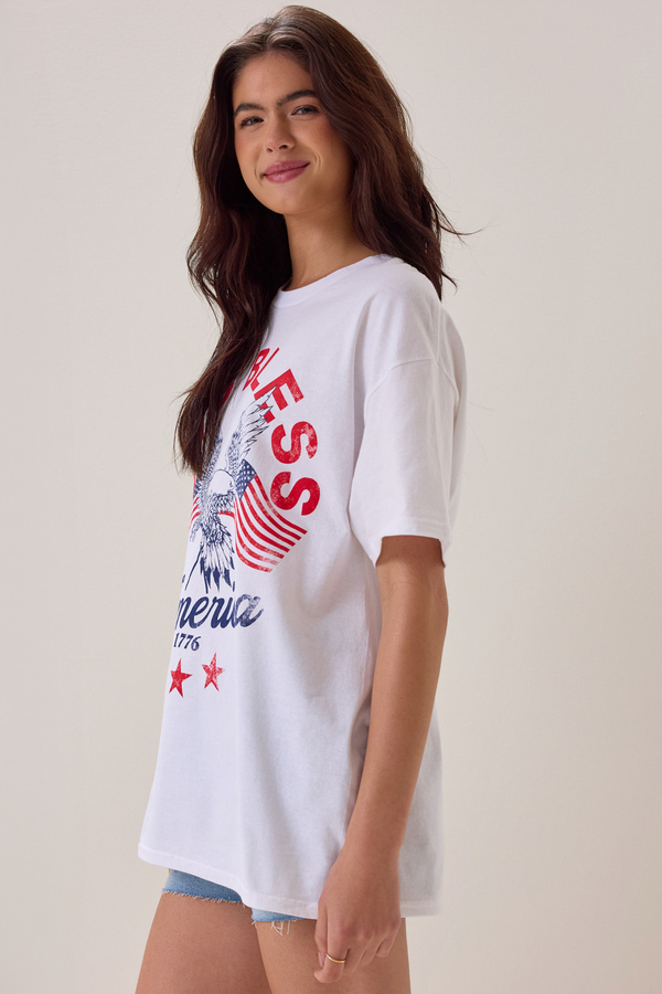 God Bless America Oversized Tee Detail 3 - Altar'd State