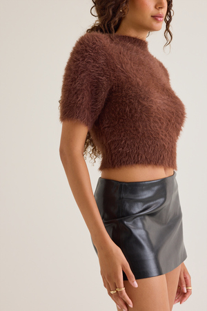 Odette Leather Mini Skirt - Altar'd State - 