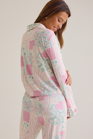 Angelina Patchwork Lounge Top - Altar'd State - 
