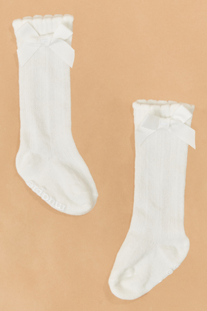 Bella Bow Knee High Socks by Mudpie - Altar'd State - 