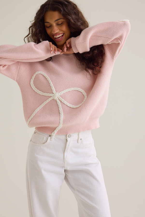 Briar Braided Bow Mama Sweater Detail 2 - Altar'd State