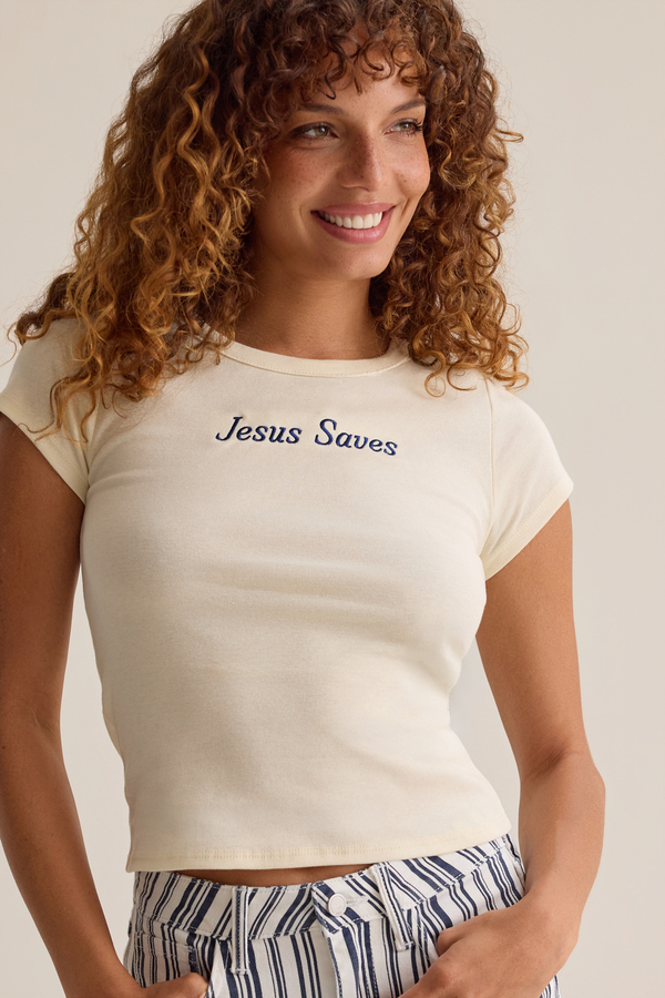 Jesus Saves Baby Tee - Altar'd State