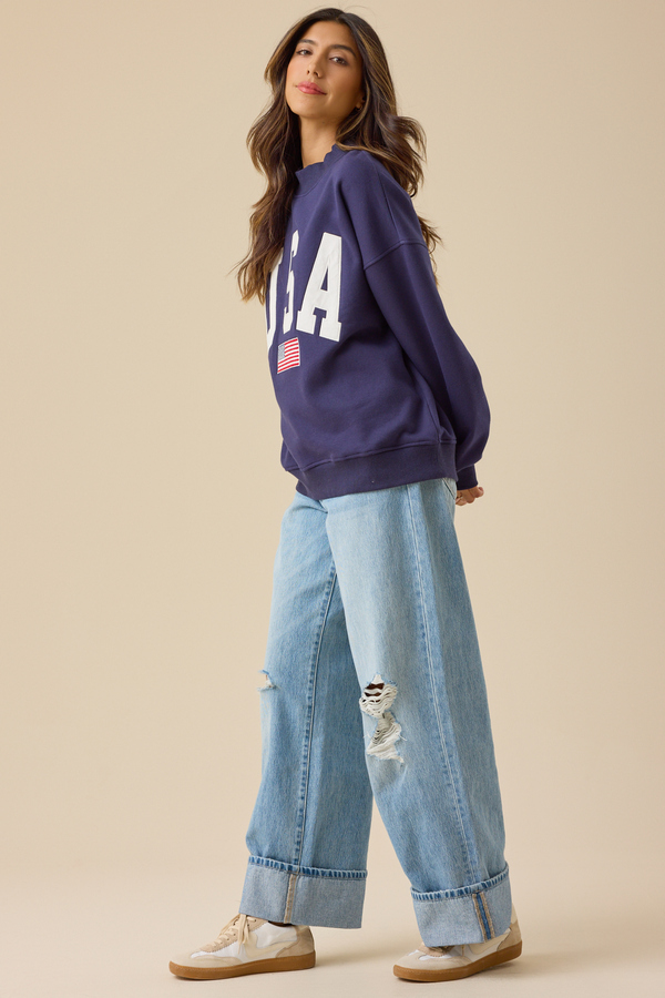 USA Embroidered Mock Neck Detail 3 - Altar'd State