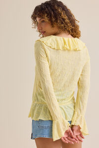 Luciana Embroidered Ruffle Cardigan Detail 4 - Altar'd State