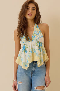 Harlei Floral Halter Top Detail 3 - Altar'd State