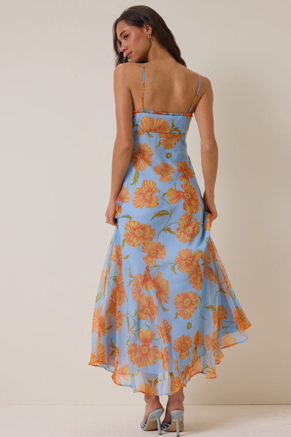 Maeryn Floral Maxi Dress by ASTR the Label in Blue & Orange | Altar'd State
