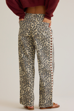 Meredith Cheetah Heart Pants - Altar'd State - 