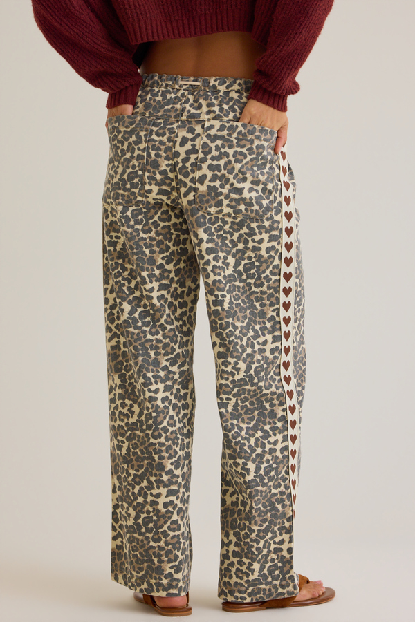 Meredith Cheetah Heart Pants Detail 4 - Altar'd State