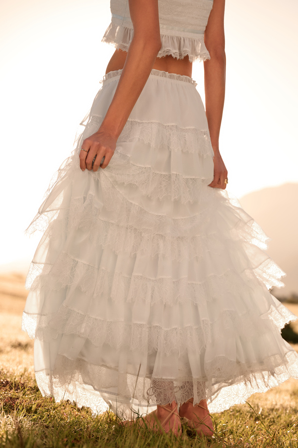 Radena Ruffle Maxi Skirt Detail 4 - Altar'd State