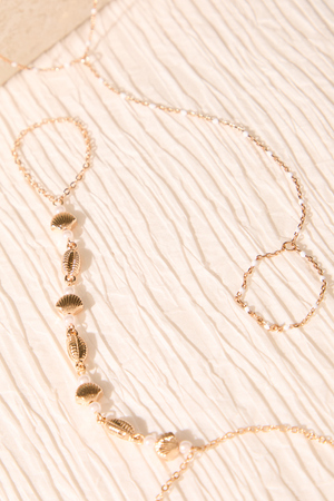 Shell Gold Hand Chain - Altar'd State - 