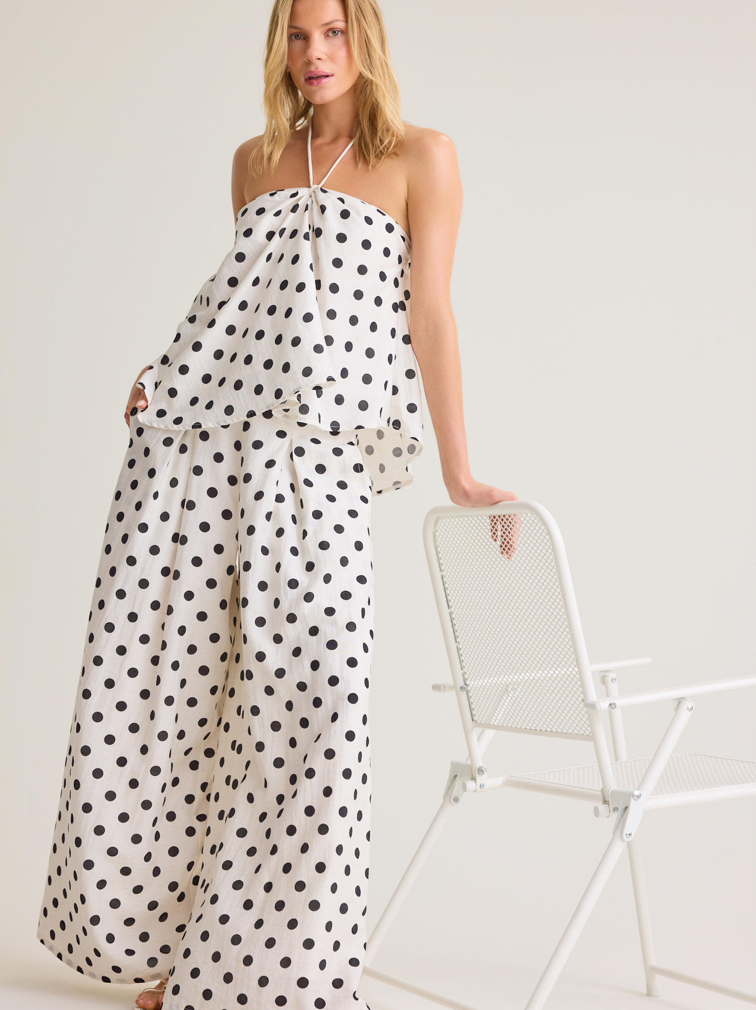 Veda Polka Dot Tube Top in Beige | Altar'd State