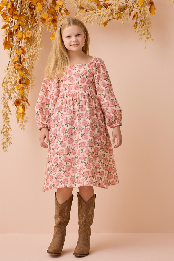 Zainy Floral Midi Toddler Dress Detail 3 - Altar'd State