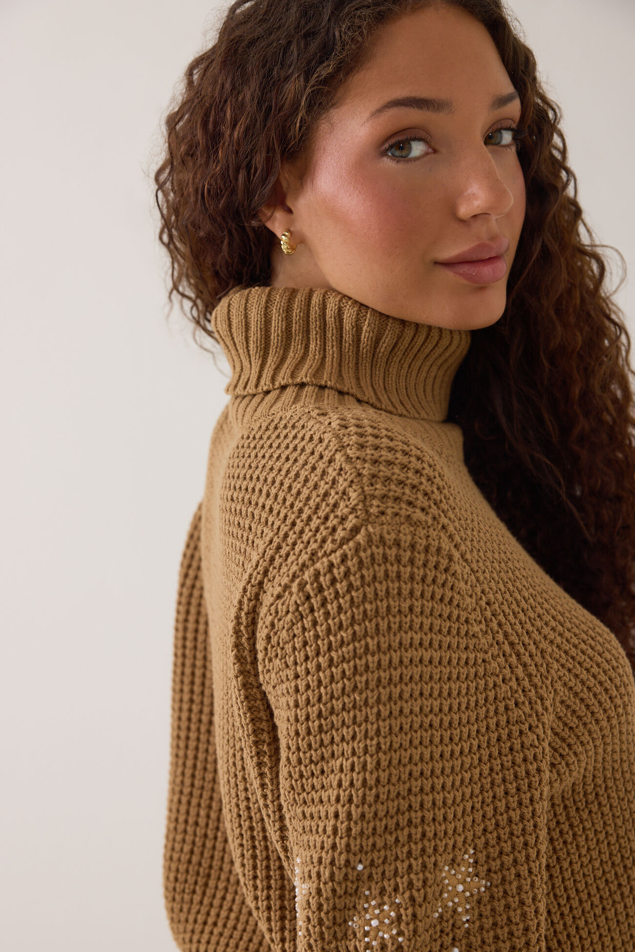Sedona Star Sleeve Turtle Neck Sweater