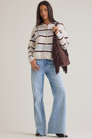 Toni Multi Stripe Button Cardigan - Altar'd State - 